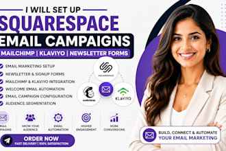 set up squarespace email campaigns mailchimp klaviyo newsletter forms
