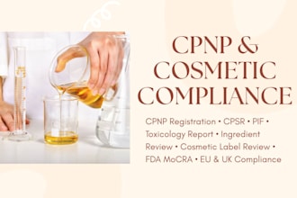 prepare cpnp, cosmetic safety report, toxicology report scpn and  fda