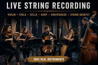 record live violin, viola, cello, double bass and hardanger fiddle