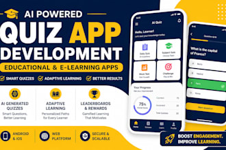 develop you a quiz app, doctor app, mcqs quiz app, scorecard app