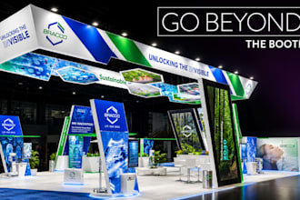 design trade show booth, exhibition stand, backdrop and booth graphics