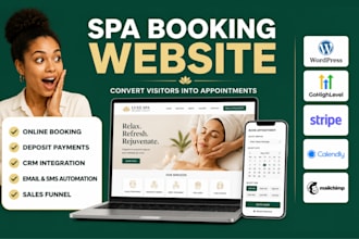 design spa website beauty salon website with online booking payment deposit