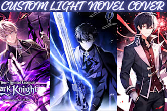 create a stunning anime book cover and light novel cover art