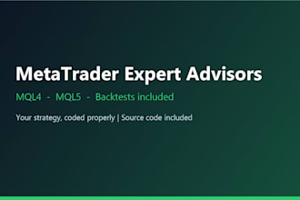 code your metatrader expert advisor or indicator in mql4 or mql5