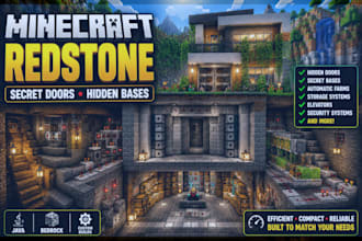 build custom minecraft redstone farms, contraptions, hidden doors and automation