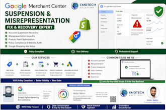 fix google merchant center suspension and misrepresentation