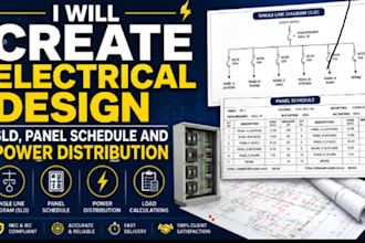 create electrical design, sld, panel schedule and power distribution