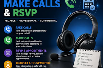 take calls, make calls, manage rsvps and appointments