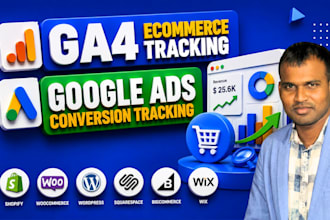 setup ga4 ecommerce tracking, shopify, wordpress, squarespace, bigcommerce, wix