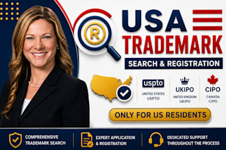 do trademark registration and patent filing by a licensed attorney and search