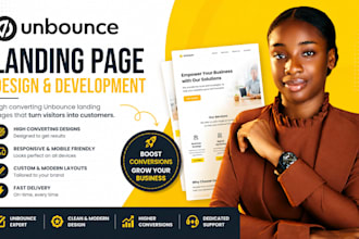 unbounce landing page design and develop or content to unbounce