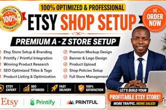 setup your etsyshop and design etsy digital products with etsy seo tags, listing