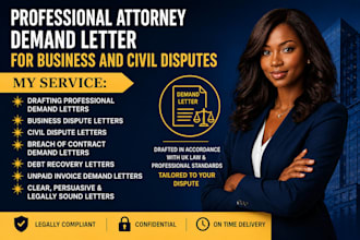 draft a professional attorney demand letter for business and civil disputes
