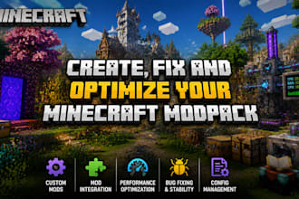 create a custom minecraft modpack with mods, configs, and optimization for forge