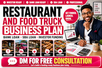 write restaurant food truck cafe catering business plan for bank loan approval