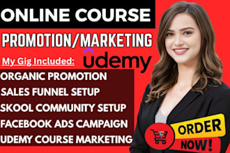 do udemy course promotion, udemy course marketing, sales funnel facebook ads