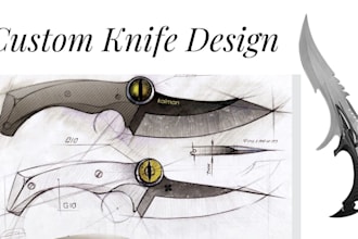create a customized knife design and 3d knife model