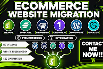 migrate to wordpress shopwired shift4shop ekm godaddy surecart to shopify store