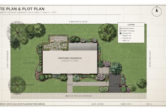 draw site plan, plot plan, property survey for city permit in 24 hours