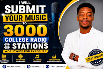 submit your music to 3000 college radio stations world wide for exposure
