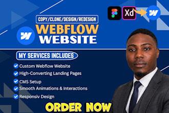 design redesign webflow website, design high converting webflow landing page