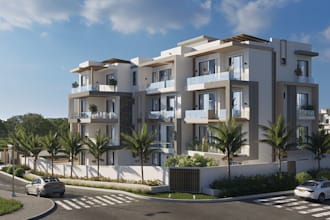 renovate 3d residential apartment, multi storey house, realistic exterior render