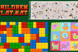 design custom kids play rug, children playmat and educational baby activity mat