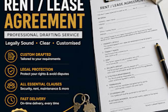 draft rent agreement, lease agreement, or tenancy contract