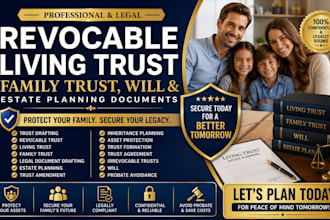 prepare a revocable living trust family trust will and estate planning documents