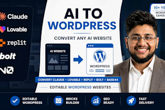 convert lovable, claude, replit, bolt or ai website to wordpress