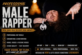 male rapper, rapper, record uk drill rap, ghostwriter rap feature, hip pop