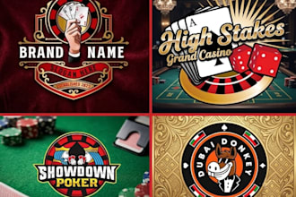 design minimalist poker chip or game, poker card, poker logo