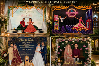 design a custom welcome board for weddings and events