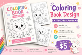 create or provide a cute printable coloring book for kids and adults