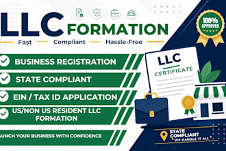 do llc registration, llc filing, company registration and ein for US and non US