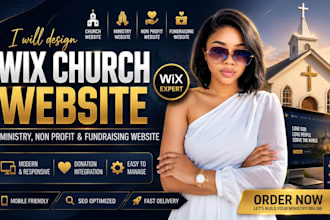 design wix church website, ministry, non profit website, fundraising website