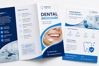 design a modern dental brochure, medical flyer, and trifold brochure