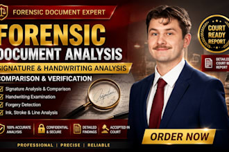 do forensic document analysis, signature and handwriting comparison, report