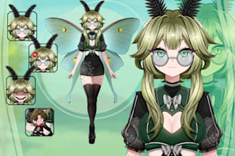 design and rig pro live2d model 2dvtuber design in anime style for streaming