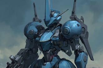 design sci fi mecha and robot concept art