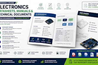 design electronics datasheets, manuals, and technical documentation graphics
