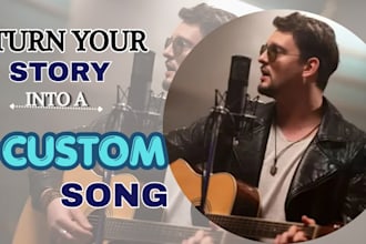 sing custom country song, pop song, folk music as male vocalist