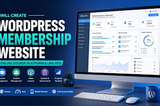 create wordpress memebership website online course platform and lms site