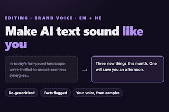 humanize your ai draft into your brand voice, in english or hebrew
