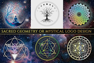 do custom stunning sacred geometry, spiritual mystical logo design