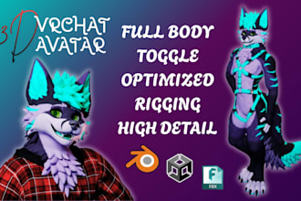 do custom 3d furry vrchat, 3d furry vtuber model, 3d fursona for pc and quest