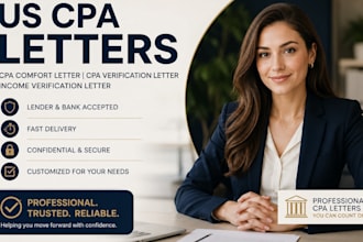 provide us cpa letter, cpa comfort letter and income verification letter
