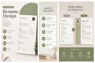 design a professional ats friendly resume CV in canva