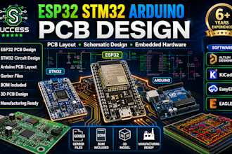 design pcb layout and schematic for esp32, stm32 arduino projects
