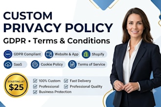 create website privacy policy, cookie policy and terms and conditions
